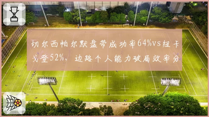 切尔西帕尔默盘带成功率64%vs纽卡戈登52%，边路个人能力破局效率分化明显